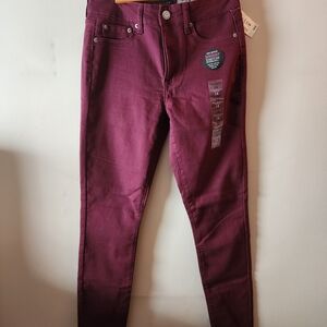 Aeropostale Women's Burgundy High Waisted Seriously Stretchy Jeggings NWT $50